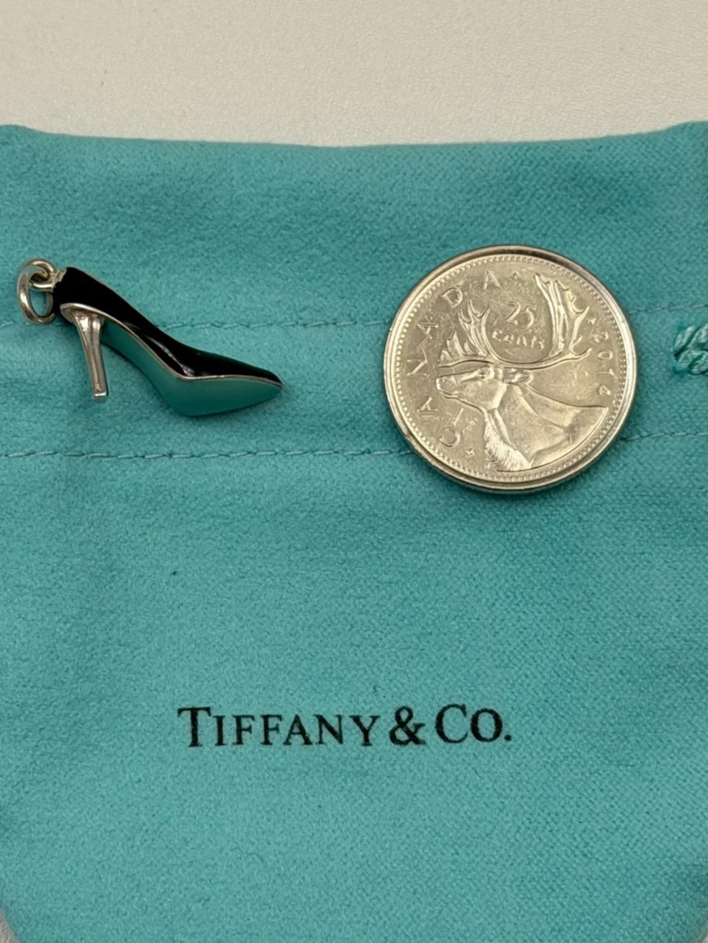 Authentic Tiffany & Co. Blue Enamel Stiletto Heel Shoe Charm - Picture 6 of 6